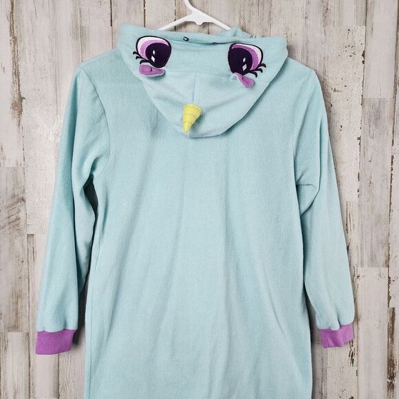 Cat & Jack Unicorn Pajama Onesie Blue Large 10-12 - Picture 6 of 9